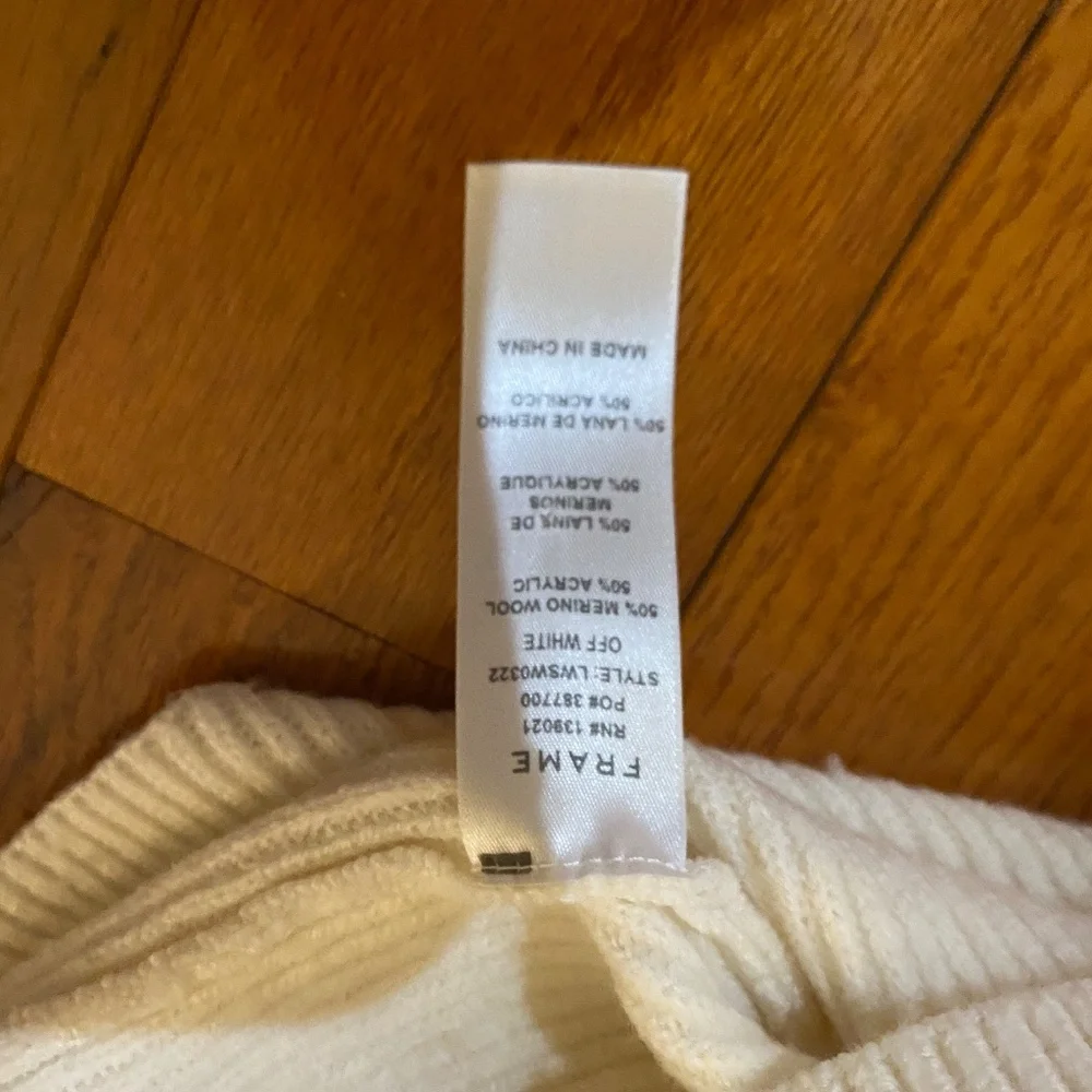 Frame Ribbed Ruffle Wool Blend Sweater Ruffle Slouchy - Picture 4 of 6